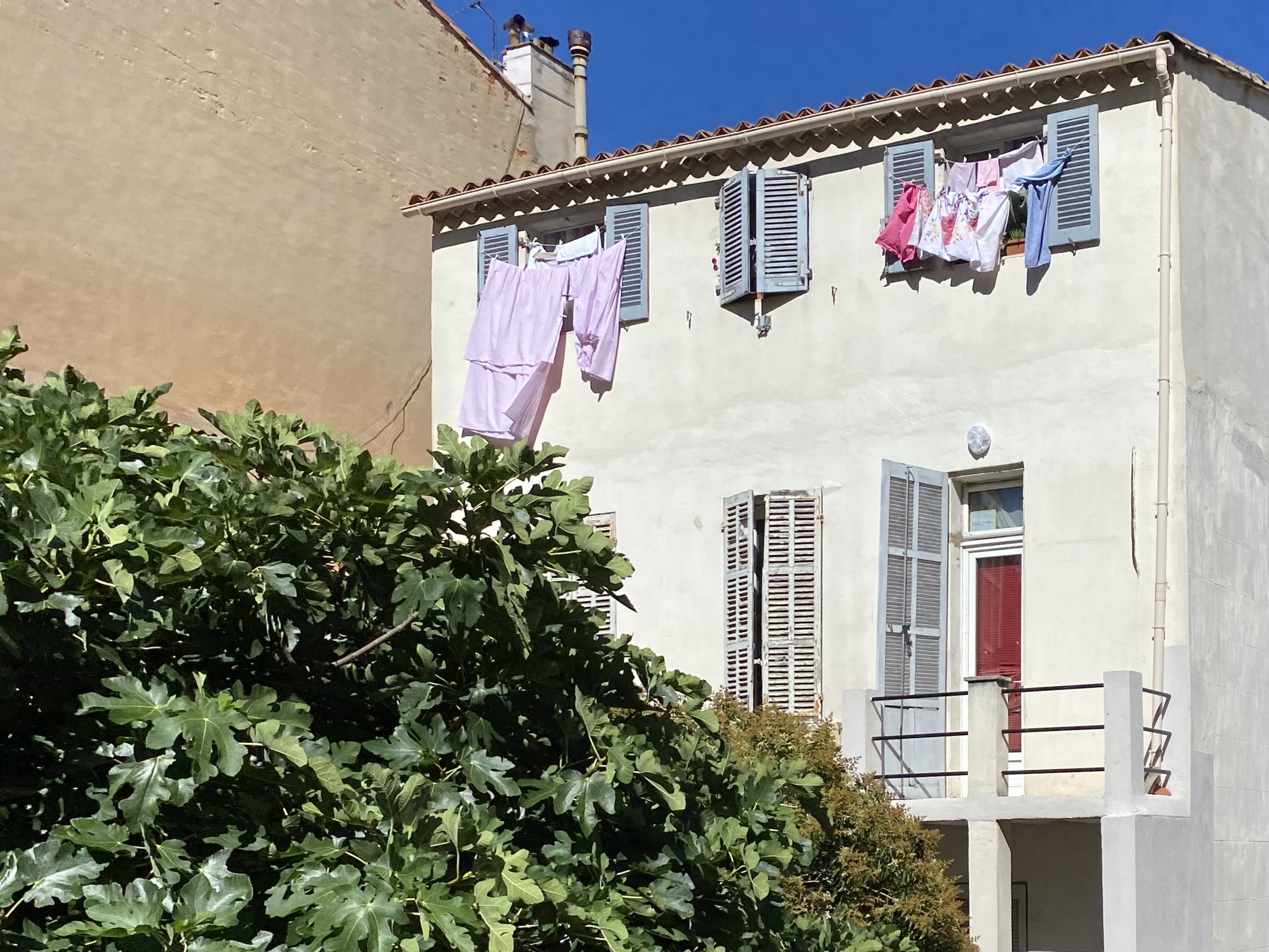 Laundry outside a Marseille home